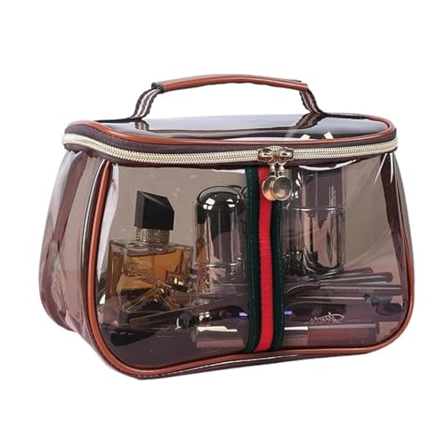 New Retro Vintage Clear Makeup Bag - Waterproof Large-Capacity Zipper Toiletry Organizer for Women Travel & Storage (M1) - size: M1