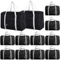 Travel Bag 12 PCS Carry on Luggage Foldable Duffel Bag Sports Gym Bag Weekender Overnight Bag Water Resistant Nylon Travel Duffel for Men Women (Black 12 PCS) - color: Black 12