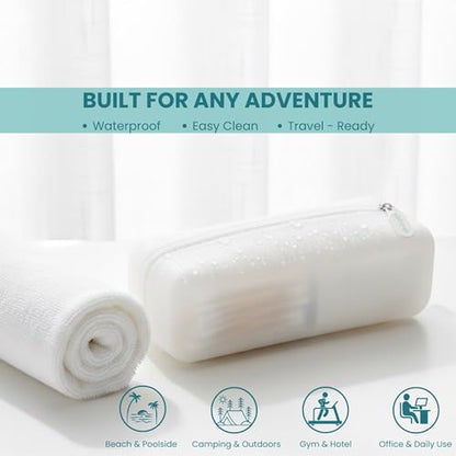 Cotton Pad Swab Travel Case, 2-in-1 Waterproof Organizer, VISFRESH (Clear) - color: Clear