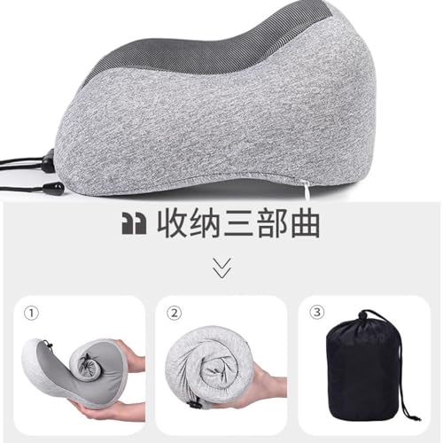 Travel Pillow - Pure Memory Foam Neck Pillow, Comfortable and Breathable Cover, Machine Washable, Airplane Travel kit with 3D Contoured Eye mask, earplugs and Storage Bag