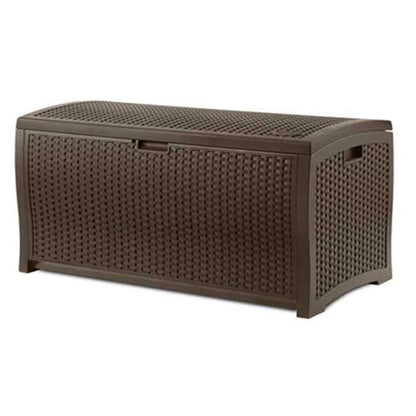 Suncast 73 Gallon Waterproof Resin Wicker Outdoor Patio Storage Deck Box, 3 Pack - style: Deck Box (3 Pack)