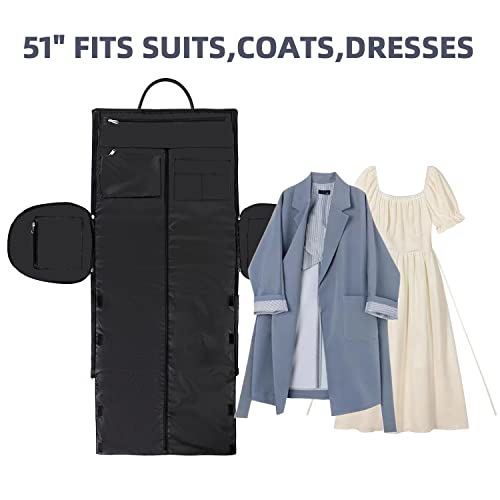 Garment Bag for Travel Convertible Carry On Garment Bag Large Travel Duffel Bags for Women 2 in 1 Hanging Suitcase Suit Travel Bags for Women & Men 3pcs Set - color: G-black Houndstooth