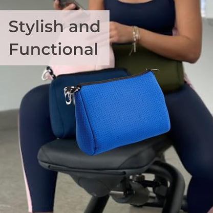 POPUPS Large Makeup Bag with Zipper, Royal Blue - Waterproof Neoprene Cosmetic Bag 7.7 x 10.75 x 5 inches - color: Basic Royal Blue