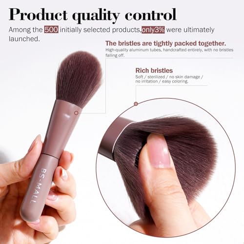 BS-MALL 14 Pcs Makeup Brushes Set with 1 Pcs Makeup Sponge – Essential Foundation Powder Concealers, Eye Shadows, Blush Makeup Brushes with Travel Makeup Case (Brown) - color: Brown