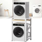Washer Dryer Stacking Rack Kit 29.5in, Over the Washer and Dryer Storage Shelf for Laundry Room, Bathroom, Heavy Duty, Height Adjustable, 1.2mm Wall Thickness 660lbs Capacity (White, 29.5in) - color: White