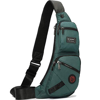 NICGID Sling Bag Chest Shoulder Backpack Crossbody Bags Casual Daypack for Men Women - color: Dark Green-1