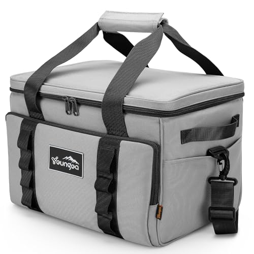 Cooler Bag 48-Can Insulated Leakproof Soft Cooler Large Collapsible Portable Travel Cooler Bags 32L for Picnic, Waterproof Soft Ice Chest for Camping, Beach, Fishing, Outdoor - 32 Quart - color: gray