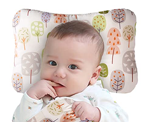 Soft Hypoallergenic Baby Head & Neck Support Organic Cotton Cover Machine Washable (Lime Tree) - color: Lime Tree