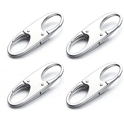 Zpsolution Zipper Clip Theft Deterrent - Backpack Zipper Lock Securing Pulls Closed, Quick Disconnect Clip - Key Holder Add-on Accessory - color: 4 Silver