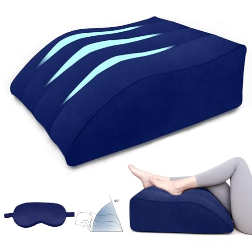 Inflatable Leg Pillow for After Surgery – Leg Elevating Pillow for Back Support,Swelling & Circulation,Portable Wedge Pillow for Leg Support,Travel,Recovery,Knee Surgery,Back Pain & Everyday Comfort - color: Blue