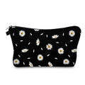 Cute Travel Makeup Bag Cosmetic Bag Small Pouch Gift for Women (Daisy Black) - color: Daisy Black
