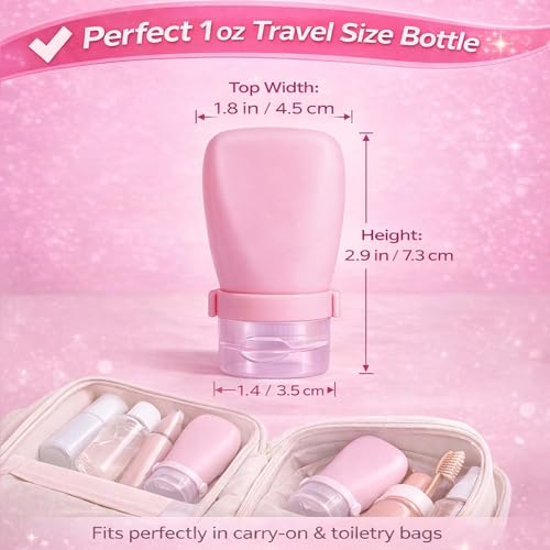 1 oz Silicone Travel Bottles, Leakproof Squeeze Bottle Mini Travel Size Container for Toiletries Lotion Shampoo and Conditioner Liquid Salad Dressing to go Condiment, TSA Approved, 4 Pack - color: Green, White, Clear, size: 1 oz
