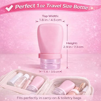 1 oz Travel Bottles, Leakproof Silicone Squeeze Bottle Mini Travel Size Container for Toiletries Lotion Shampoo and Conditioner Liquid Salad Dressing to go Condiment, TSA Approved, 4 Pack - color: Black, Grey, White, Clear, size: 1 oz