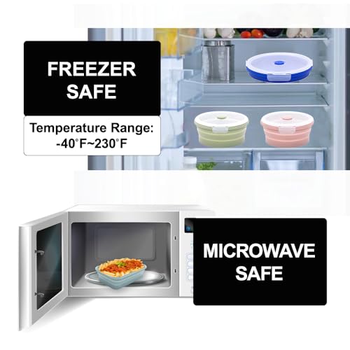 Collapsible Silicone Food Storage Container Set (INDIGO) - color: INDIGO