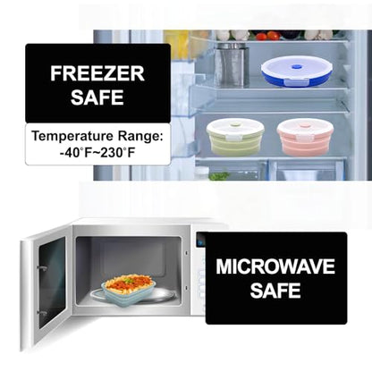 Collapsible Silicone Food Storage Container Set (MULTI COLOR) - color: MULTI COLOR