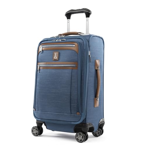 Travelpro Platinum Elite Softside Expandable Luggage, 8 Wheel Spinner Suitcase, TSA Lock, Men and Women, Coastal Blue, 2-Piece Set (21/25) - color: Coastal Blue, size: 2-Piece Set (21/25)