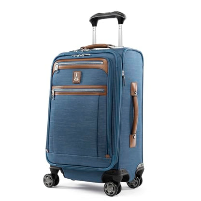 Travelpro Platinum Elite Softside Expandable Luggage, 8 Wheel Spinner Suitcase, TSA Lock, Men and Women, Coastal Blue, 2-Piece Set (21/25) - color: Coastal Blue, size: 2-Piece Set (21/25)