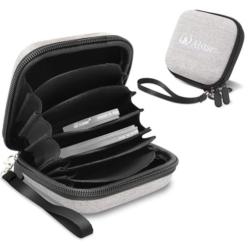 Alstar Telescope Filters & Camera Filters Storage Bag with Expandable Dividers, Wrist Strap and Carabiner for Up to 7 Circular Filters 86 mm, Waterproof Telescope Astronomical Photography Accessories
