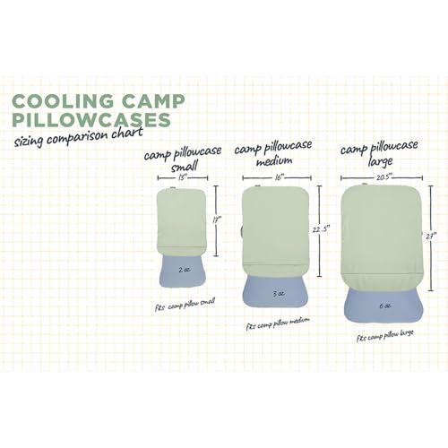 HEST Pillowcase Cooling - Compatible Camp Pillows - Jade Cooling Fabric - Machine Washable - Outdoor Ready - Large - style: Camp Pillowcase- Large Cooling