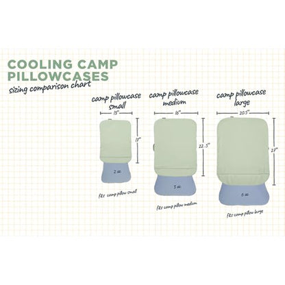 HEST Pillowcase Cooling - Compatible Camp Pillows - Jade Cooling Fabric - Machine Washable - Outdoor Ready - Medium - style: Camp Pillowcase- Medium Cooling