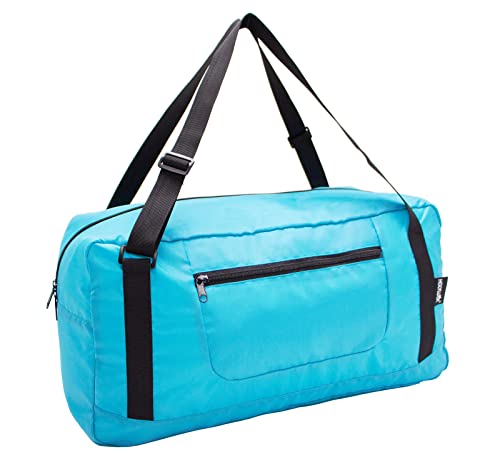 HOLYLUCK Foldable Travel Duffel Bag For Women & Men Luggage Great for Gym - sky blue - color: Sky Blue, size: 30L