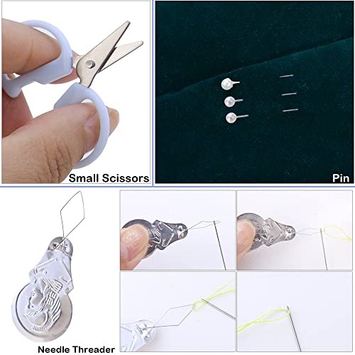 2 Pack Min Travel Sewing Kit DIY Supplies Portable Tool Kits Plastic Box Beginner Friendly Emergency Repair with Threads Scissors Hand Needles