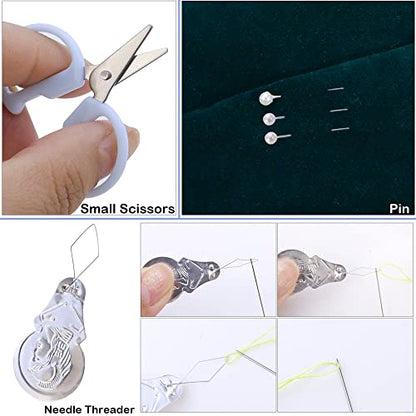 2 Pack Min Travel Sewing Kit DIY Supplies Portable Tool Kits Plastic Box Beginner Friendly Emergency Repair with Threads Scissors Hand Needles