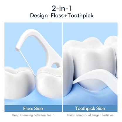 FAMILIFE Floss Picks, 240 Count Unflavored Dental Floss Cleaner, Tooth Picks Flossers with 4 Travel Handy Cases, Helps to Fight Tooth Decay and Keep Your Teeth Clean,Flossing Sticks for Family - color: White 240 Pcs
