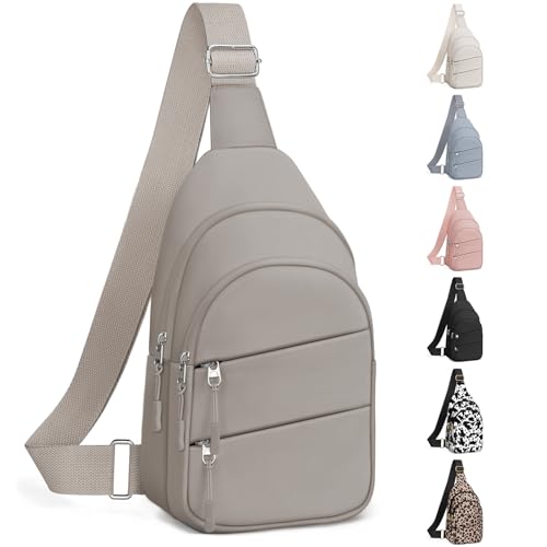 Tuwubi Crossbody Bags for Women, Sling Bag for Men, Small Hiking Backpack Anti Theft Lightweight for Outdoors Travel (M, Khaki) - color: Khaki, size: Medium