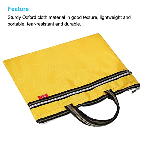 PATIKIL Waterproof Zipper File Bag, Documents Books Tools Storage Zip Pouch for Office Travel, Yellow - color: Yellow