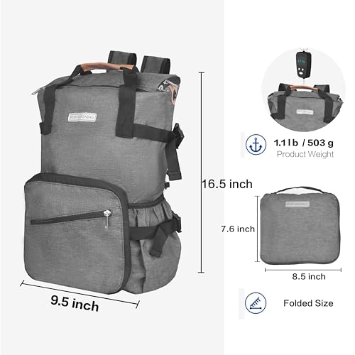 35L Foldable Waterproof Backpack For Outdoor Sports Travel Inside Wet Clothes Compartment Packable For Multiple - color: 2grey