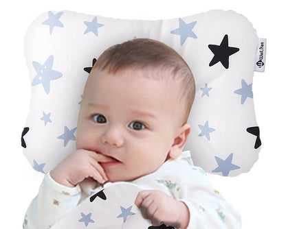 Soft Hypoallergenic Baby Head & Neck Support Organic Cotton Cover Machine Washable (Star Blue) - color: Star Blue