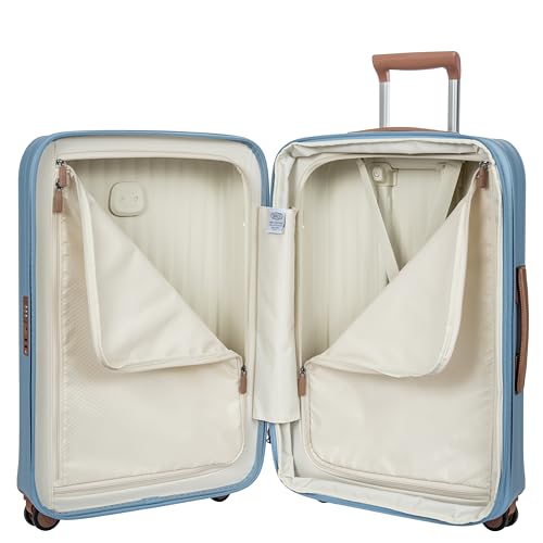 Bric's Taormina Ultra-Light Checked Luggage – Expandable Hard Shell Suitcase with TSA Lock, Anti-Tamper Zippers & 360 Spinner Mobility Wheels - 27 Inch, Sky Blue - color: Sky Blue, size: Checked-Medium