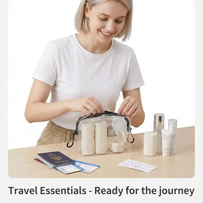 5pcs Travel Cream Dispenser Bottles Set Travel Bottles Toiletry Containers Set, TSA Approved, Travel Essentials - color: Beige