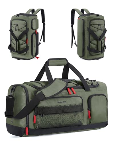 BAGSMART Gym Bag for Women & Men, 35L/63L Sports Travel Duffel Backpack with Shoe Compartment Laptop Compartment, Water Resistant Carry On Weekender Bag for Airplane - color: Green, size: 35L Medium