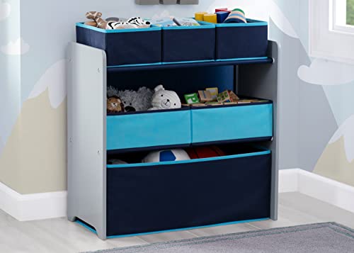 Delta Children Design and Store 6 Bin Toy Organizer, Grey/Blue - color: Grey/Blue