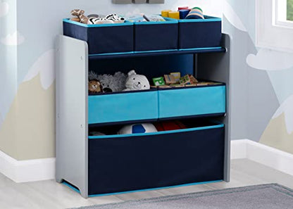 Delta Children Design and Store 6 Bin Toy Organizer, Grey/Blue - color: Grey/Blue