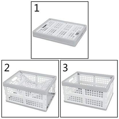 Vababa 3-Pack Plastic Stackable Collapsible Storage Crate, 15 L Stacking Folding Storage Basket - size: 15 L