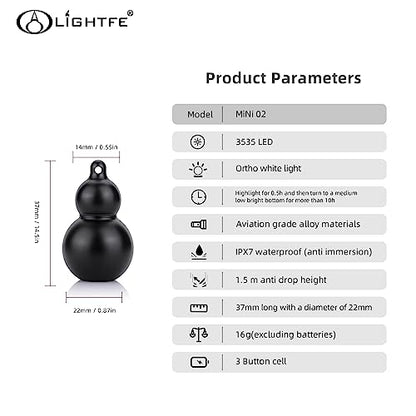 Mini Flashlight Keychain Jewelry Mini Light Handheld Emergency Light (Mini02 Black) - color: Mini02-black