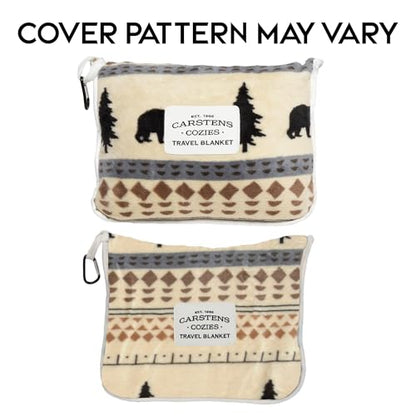 Carstens, Inc. Travel Blanket, Premium Compact 2-in-1 Airplane Blanket/Pillow, Scandinavian Bear - color: Scandinavian Bear