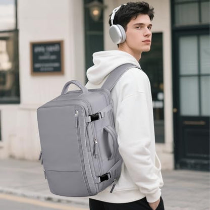 Beraliy Travel Backpack, Personal Item Bag Ailrline Approved, 17.3 Inch Laptop Backpack, Carry On Travel Bag, Hiking Backpack, Casual Backpack, Grey - color: Grey, size: Large