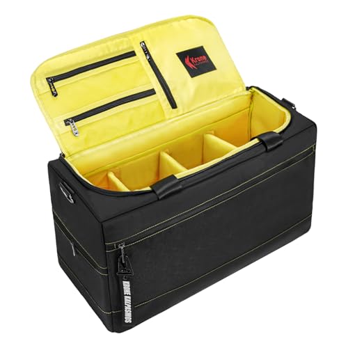 Sneaker Bag for Travel/Sneakerhead gift/Outdoor Sports Bag/Gym Bag /, A Multi-functional Travel Duffel Bag with 3 Adjustable Dividers, & Shoulder Strap,Made of Nylon, by Krone Kalpasmos-classic - color: Yellow