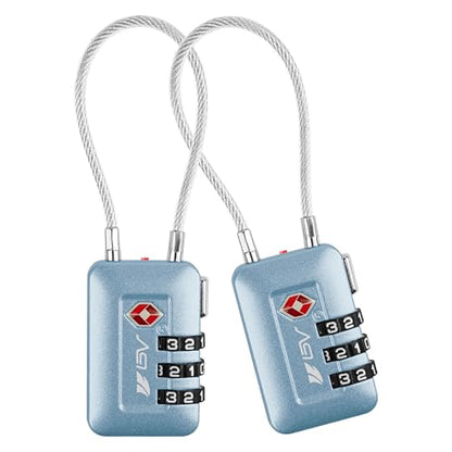 TSA Accepted Luggage Travel Lock, Set-Your-Own Combination Lock for School Gym Locker, Luggage Suitcase Baggage Locks, Filing Cabinets, Toolbox, Case Arctic Blue, 2 Pack (Limited Edition) - color: Arctic Blue, size: 2 Pack