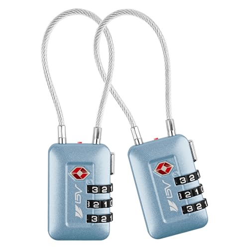 TSA Accepted Luggage Travel Lock, Set-Your-Own Combination Lock for School Gym Locker, Luggage Suitcase Baggage Locks, Filing Cabinets, Toolbox, Case Arctic Blue, 2 Pack (Limited Edition) - color: Arctic Blue, size: 2 Pack