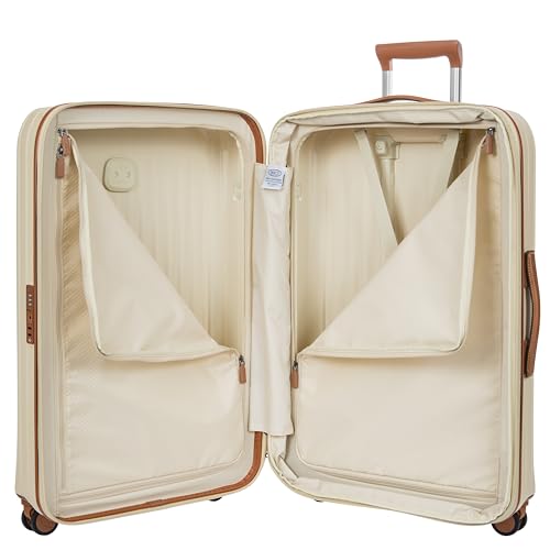 Bric's Taormina Ultra-Light Checked Luggage – Expandable Hard Shell Suitcase with TSA Lock, Anti-Tamper Zippers & 360 Spinner Mobility Wheels - 30 Inch, Cream - color: Cream, size: Checked-Large