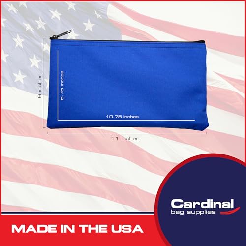 Multipack of 2 Compact Zipper Cloth Pouches, Zipper Bag, Travel Toiletry, Cosmetics, Stationary Case, 11 x 6 inches (Royal Blue) - color: Royal Blue