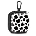 Square Data Cable Earbud Charger Coin Storage Bag Shockproof and Drop-Proof EVA Material Compatible with AirPod(Black White Cowhide) - color: Black White Cowhide