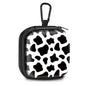 Square Data Cable Earbud Charger Coin Storage Bag Shockproof and Drop-Proof EVA Material Compatible with AirPod(Black White Cowhide) - color: Black White Cowhide