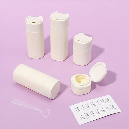 5pcs Travel Cream Dispenser Bottles Set Travel Bottles Toiletry Containers Set, TSA Approved, Travel Essentials - color: Beige