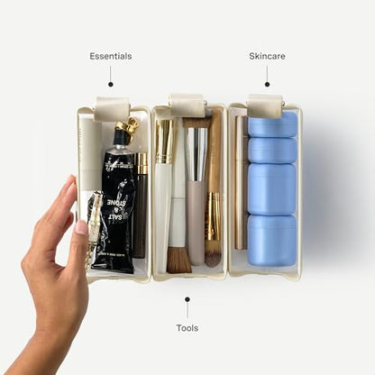 Cadence Parcel - Clear Kit with Magnetic Closure - Durable and Leak-Resistant Travel Toiletry Kit - TSA-Compliant & Modular Design - Hygiene Bag for Travel Essentials - .5 Qt - Ink - color: Ink, size: Small